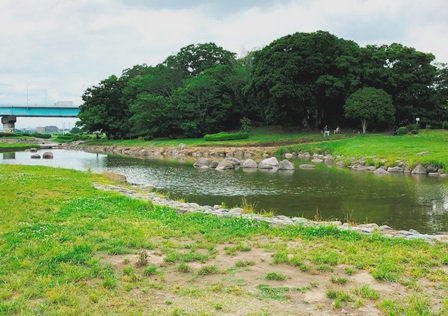 兵庫島公園 多摩川の河原でデイキャンプに川あそび