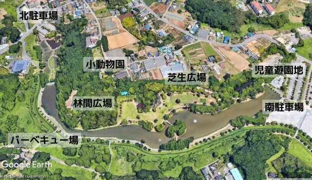 上尾丸山公園の空中写真